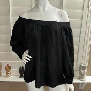 Maeve Anthropologie Yanna Off The Shoulder Top Black